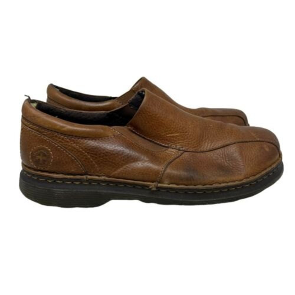 Dr Doc Martens Tevin Men's Sz 14 Tan Brown Pebbled Leather Loafers See pics